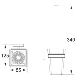 Ёршик для унитаза Shevanik SG5600H чёрный